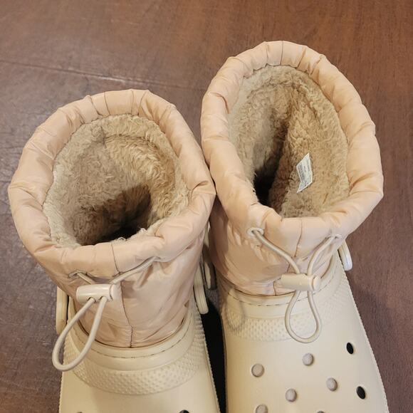 Crocs Classic Lined Neo Puff Boot Bone Dusty Pink Mens Sz 5/Womens Sz 7 206630 - Picture 5 of 12